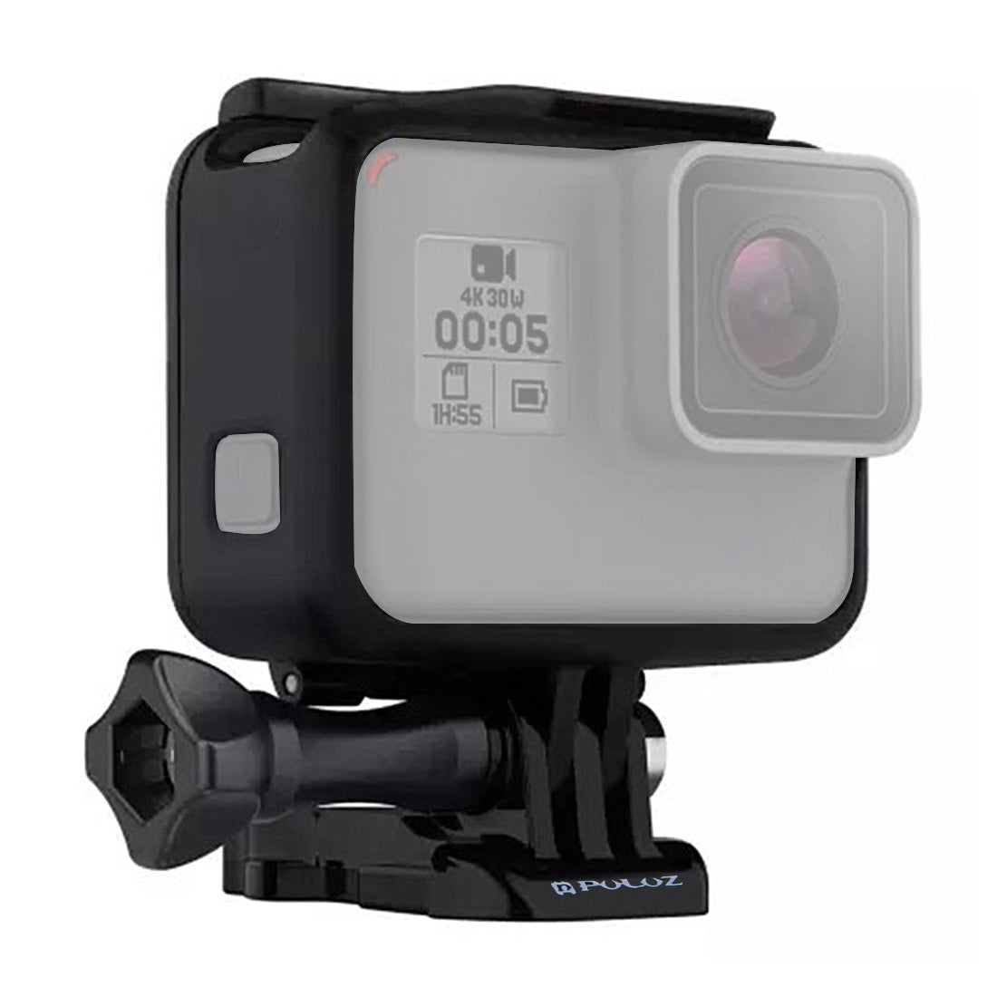 PULUZ-ABS-Plastic-Housing-Shell-Frame-Mount-Protective-Case-Cage-with-Pedestal-and-Long-Screw-for-GoPro-HERO(2018)-/7-Black-/6-/5