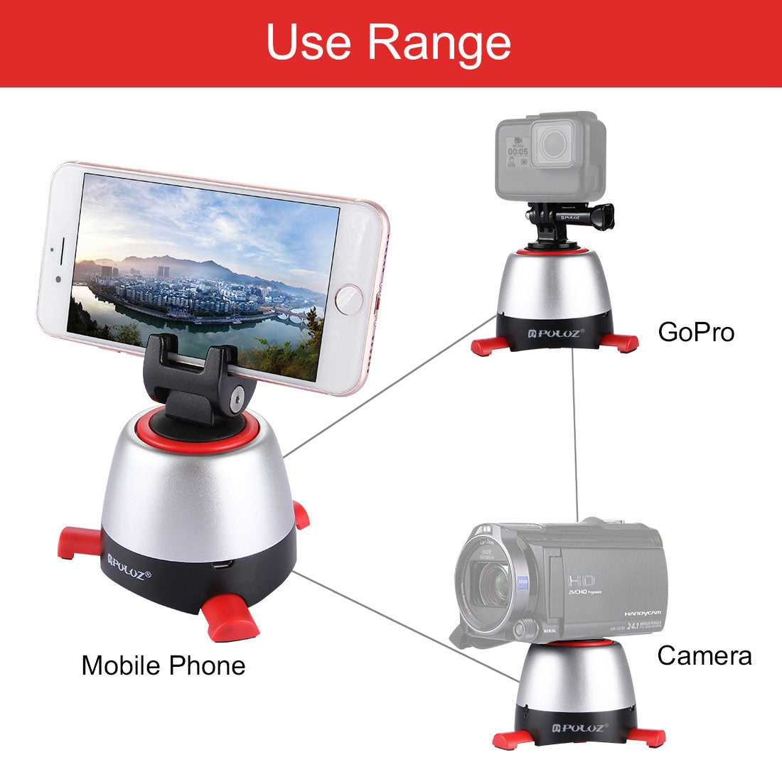 Panoramic-Head-with-Remote-for-Smartphones,-GoPro-and-Action-Cameras