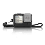 PULUZ-for-GoPro-HERO12-Black-/11-Black-/10-Black-/9-Black-Silicone-Protective-Case-Cover-with-Wrist-Strap-&-Lens-Cover(Black)
