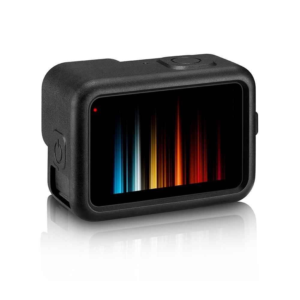 PULUZ-for-GoPro-HERO12-Black-/11-Black-/10-Black-/9-Black-Silicone-Protective-Case-Cover-with-Wrist-Strap-&-Lens-Cover(Black)