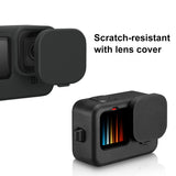 PULUZ-for-GoPro-HERO12-Black-/11-Black-/10-Black-/9-Black-Silicone-Protective-Case-Cover-with-Wrist-Strap-&-Lens-Cover(Black)