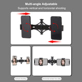 PULUZ-Live-Broadcast-Dual-Phone-Brackets-Horizontal-Holder-for-iPhone,-Galaxy,-Huawei,-Xiaomi,-Sony-and-Other-Smart-Phones(Black)