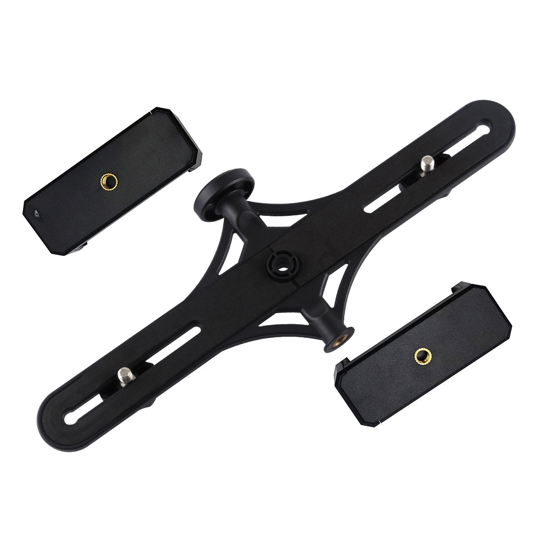 PULUZ-Live-Broadcast-Dual-Phone-Brackets-Horizontal-Holder-for-iPhone,-Galaxy,-Huawei,-Xiaomi,-Sony-and-Other-Smart-Phones(Black)