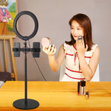 PULUZ-Live-Broadcast-Dual-Phone-Brackets-Horizontal-Holder-for-iPhone,-Galaxy,-Huawei,-Xiaomi,-Sony-and-Other-Smart-Phones(Black)