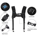 PULUZ-Quick-Release-Double-Shoulder-Harness-Soft-Pad-Decompression-Foam-Strap-Belt-for-DSLR-Digital-Cameras