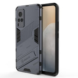Punk-Armor-2-in-1-PC-+-TPU-Shockproof-Case-with-Invisible-Holder-For-vivo-X60-5G(Grey)