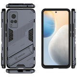 Punk-Armor-2-in-1-PC-+-TPU-Shockproof-Case-with-Invisible-Holder-For-vivo-X60-5G(Grey)