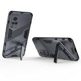 Punk-Armor-2-in-1-PC-+-TPU-Shockproof-Case-with-Invisible-Holder-For-vivo-X60-5G(Grey)