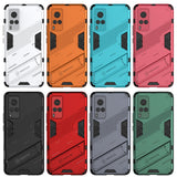 Punk-Armor-2-in-1-PC-+-TPU-Shockproof-Case-with-Invisible-Holder-For-vivo-X60-5G(Grey)