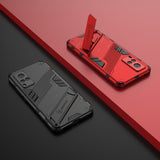 Punk-Armor-2-in-1-PC-+-TPU-Shockproof-Case-with-Invisible-Holder-For-vivo-X60-5G(Silver)