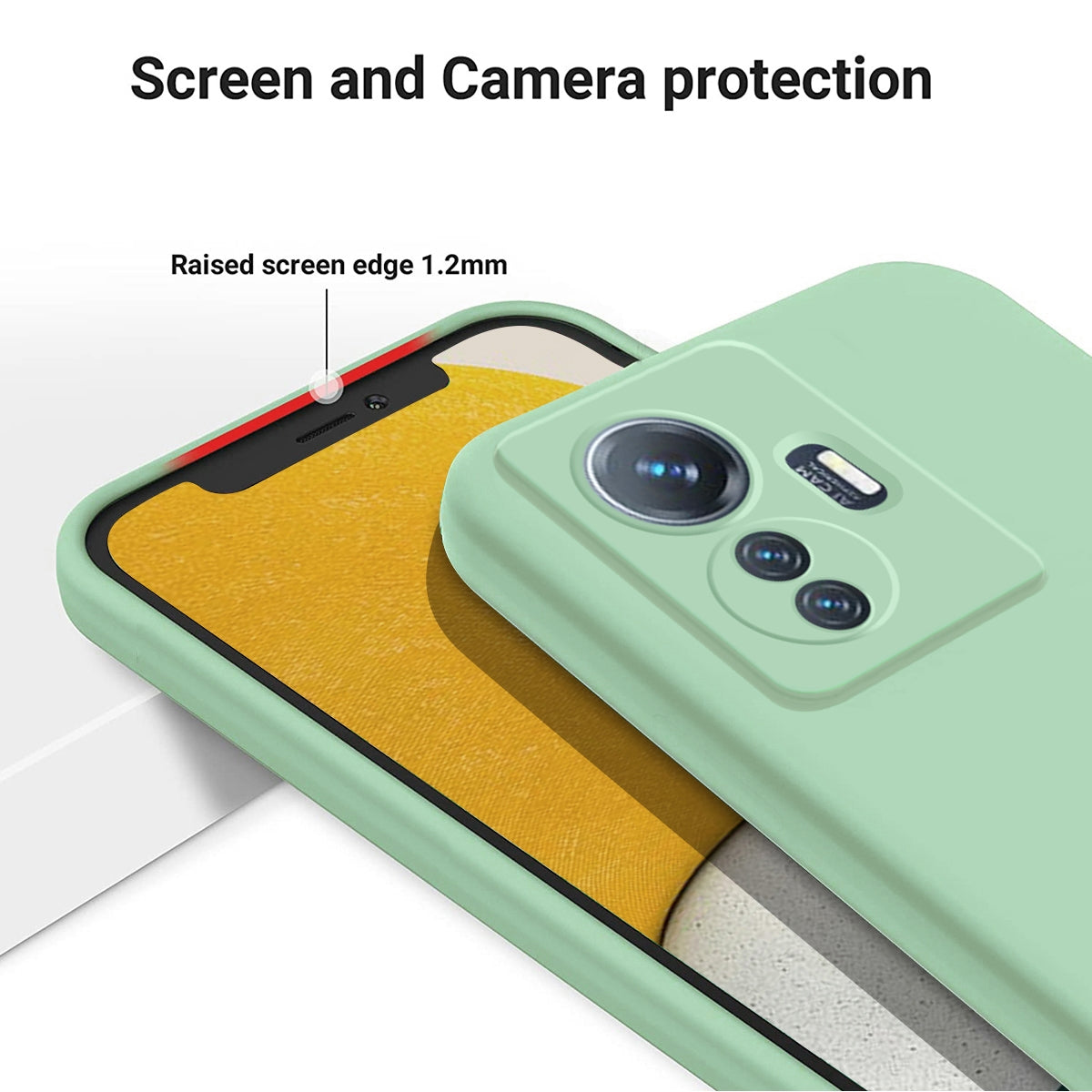 Pure-Color-Liquid-Silicone-Shockproof-Phone-Case-For-vivo-Y77-5G-Global-/-Y77e-/-IQOO-Z6-Lite-5G(Green)