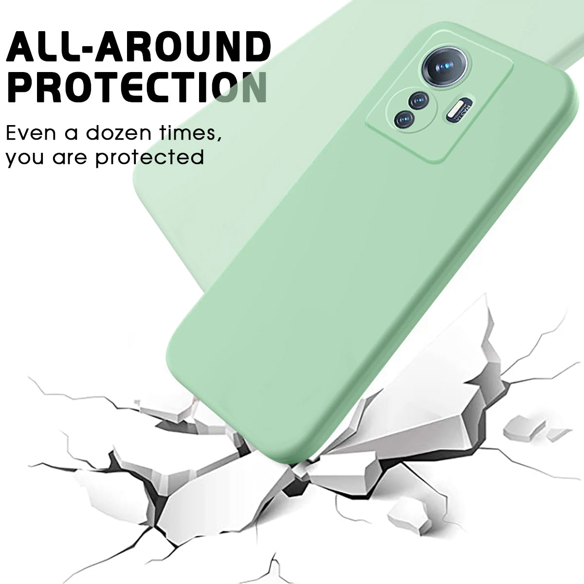 Pure-Color-Liquid-Silicone-Shockproof-Phone-Case-For-vivo-Y77-5G-Global-/-Y77e-/-IQOO-Z6-Lite-5G(Green)