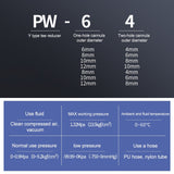 PW6-4-LAIZE-10pcs-Plastic-Y-type-Tee-Reducing-Pneumatic-Quick-Fitting-Connector