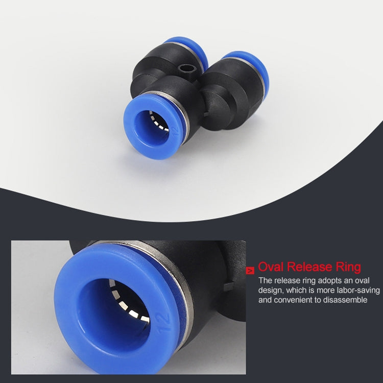 PW6-4-LAIZE-10pcs-Plastic-Y-type-Tee-Reducing-Pneumatic-Quick-Fitting-Connector