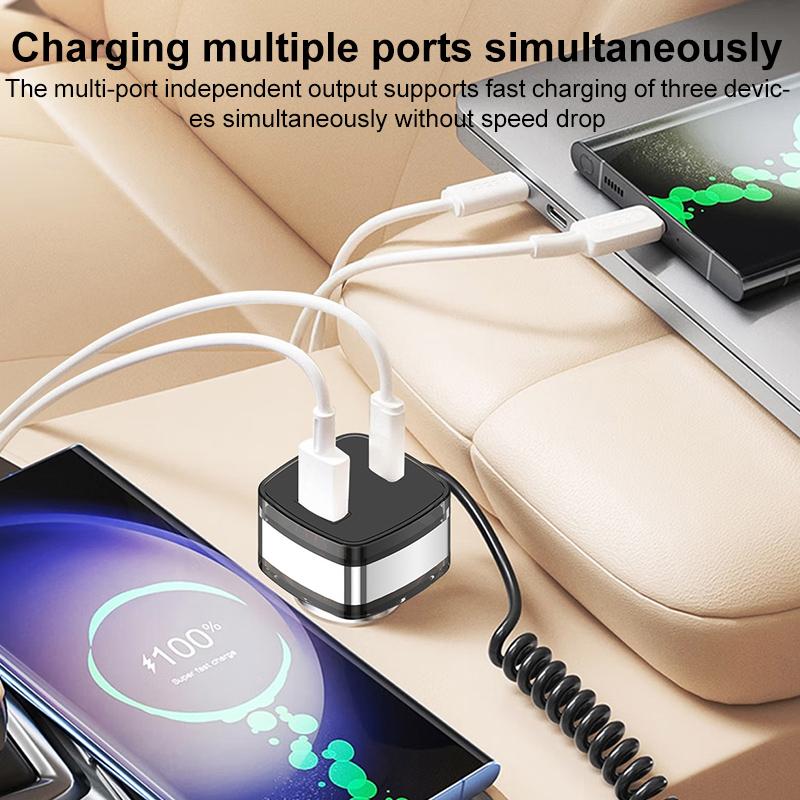 RBS-CC21-90W-USB-A-and-USB-C-/-Type-C-Ports-Car-Charger-with-1.2m-Retractable-Type-C-Cable(Black)