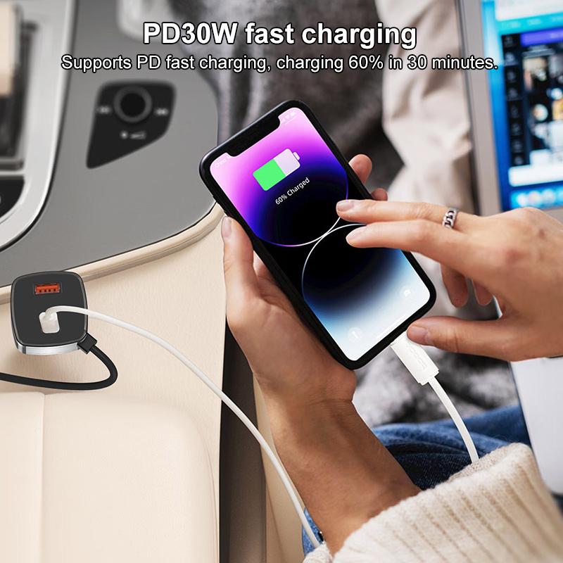 RBS-CC21-90W-USB-A-and-USB-C-/-Type-C-Ports-Car-Charger-with-1.2m-Retractable-Type-C-Cable(Black)
