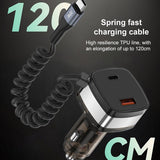RBS-CC21-90W-USB-A-and-USB-C-/-Type-C-Ports-Car-Charger-with-1.2m-Retractable-Type-C-Cable(Black)