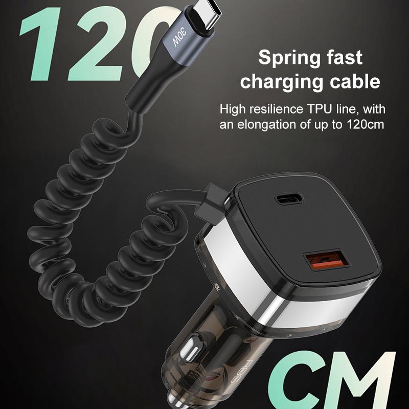 RBS-CC21-90W-USB-A-and-USB-C-/-Type-C-Ports-Car-Charger-with-1.2m-Retractable-Type-C-Cable(Black)