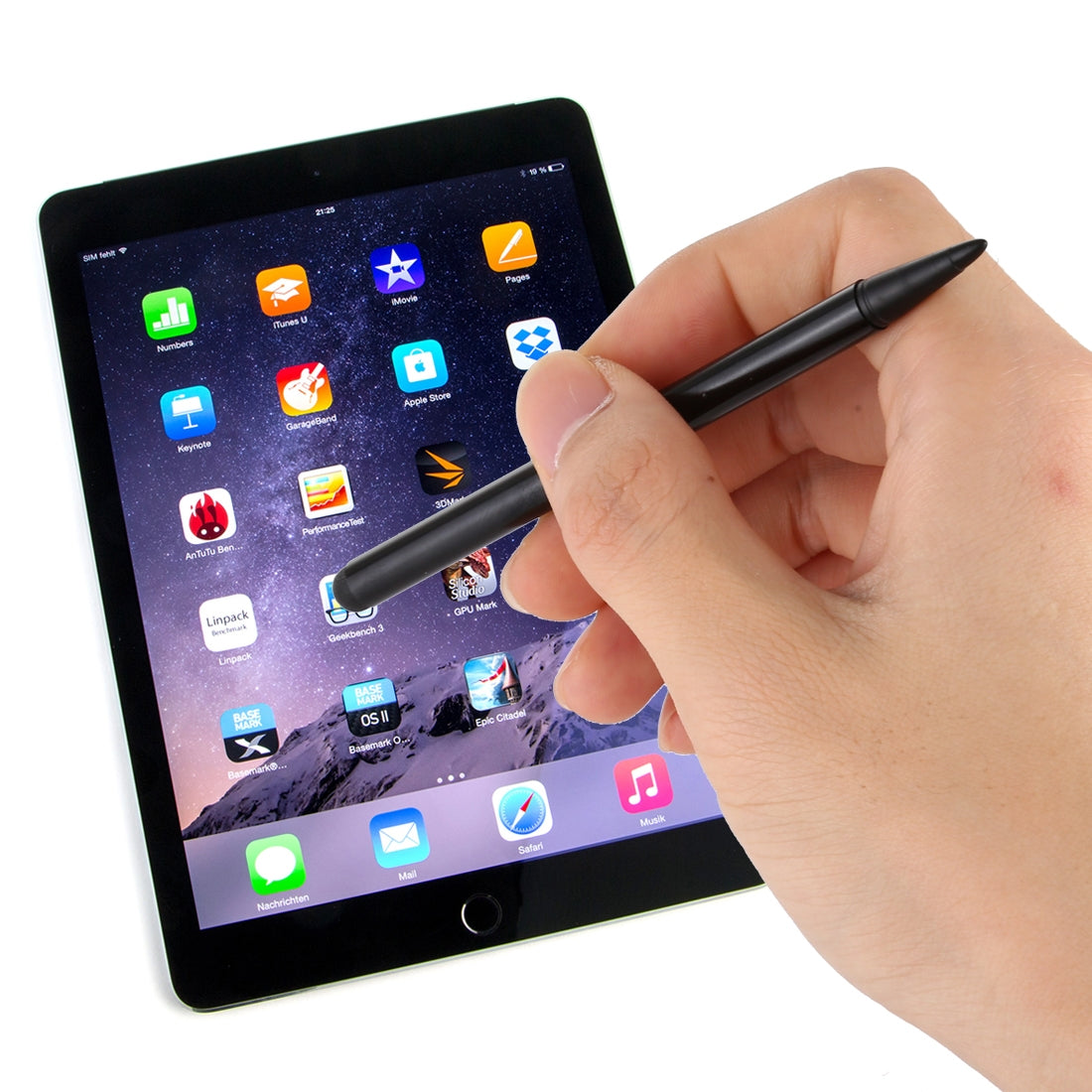 Resistive-Capacitive-Touch-Screen-Precision-Touch-Double-Tip-Stylus-Pen(Black)