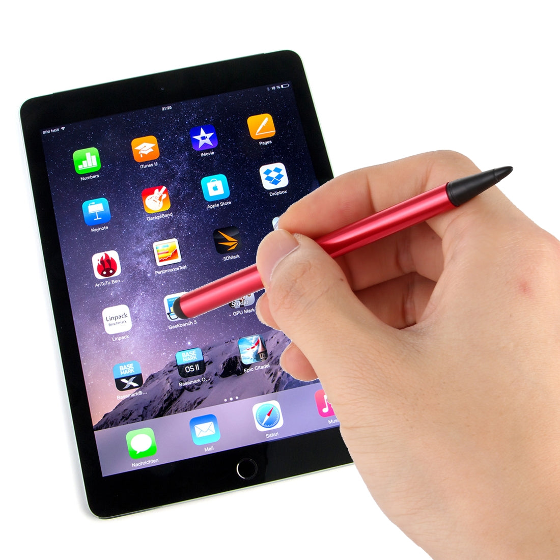 Resistive-Capacitive-Touch-Screen-Precision-Touch-Double-Tip-Stylus-Pen(Red)