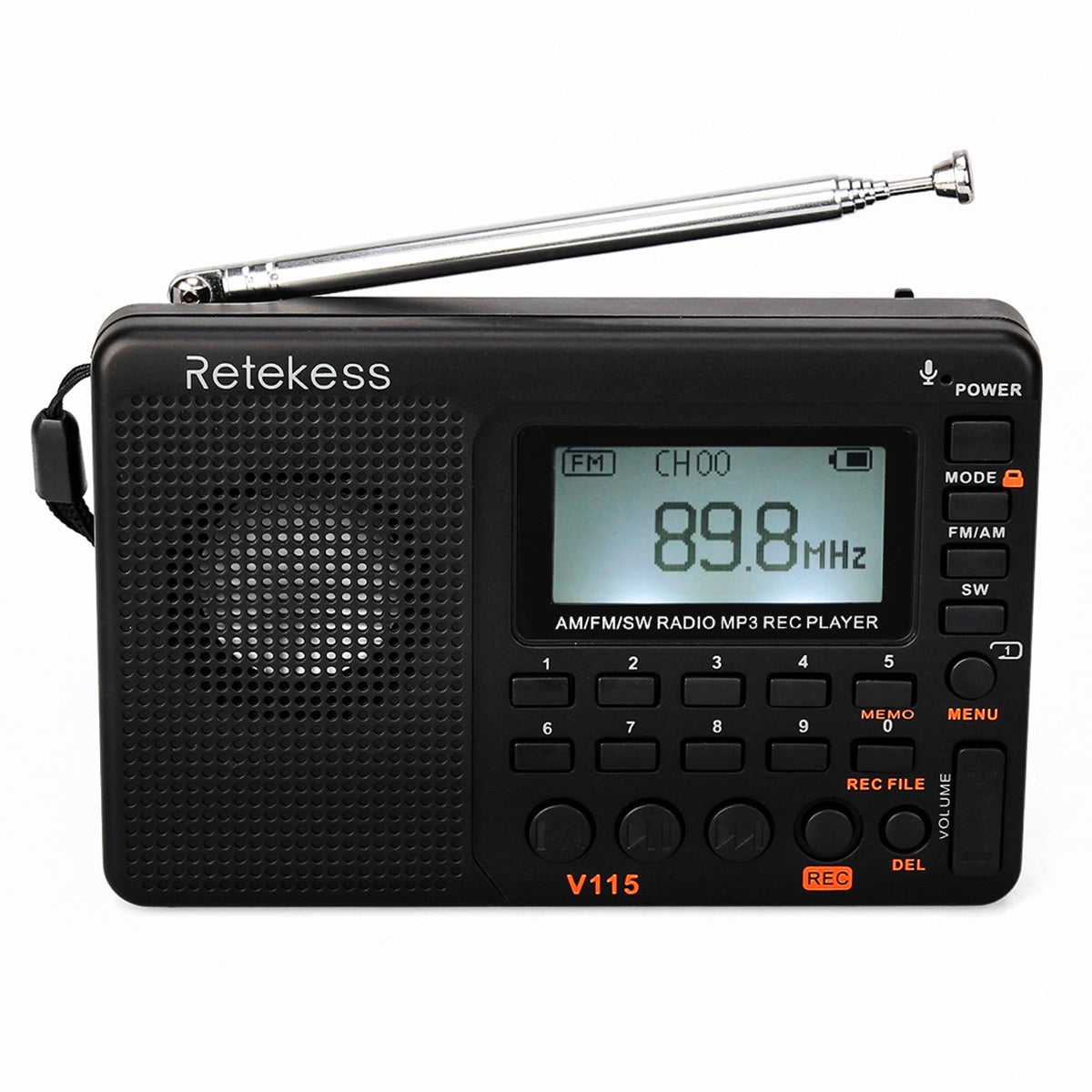Retekess-V-115-Full-Band-Radio-FM-AM-Portable-MP3-Player(Black)