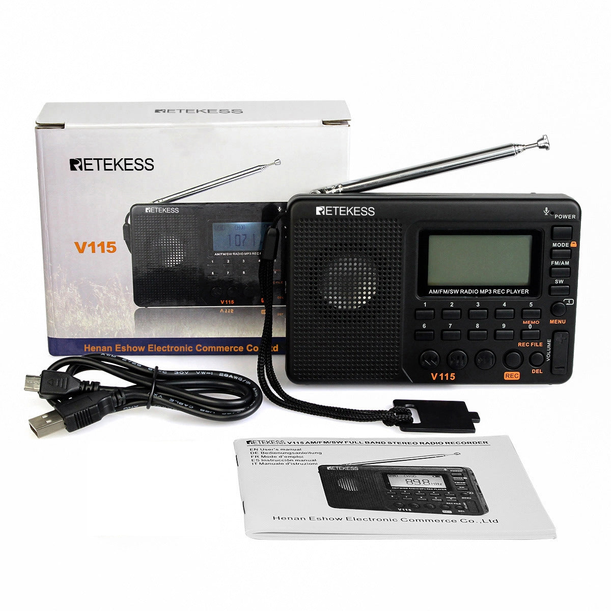 Retekess-V-115-Full-Band-Radio-FM-AM-Portable-MP3-Player(Black)