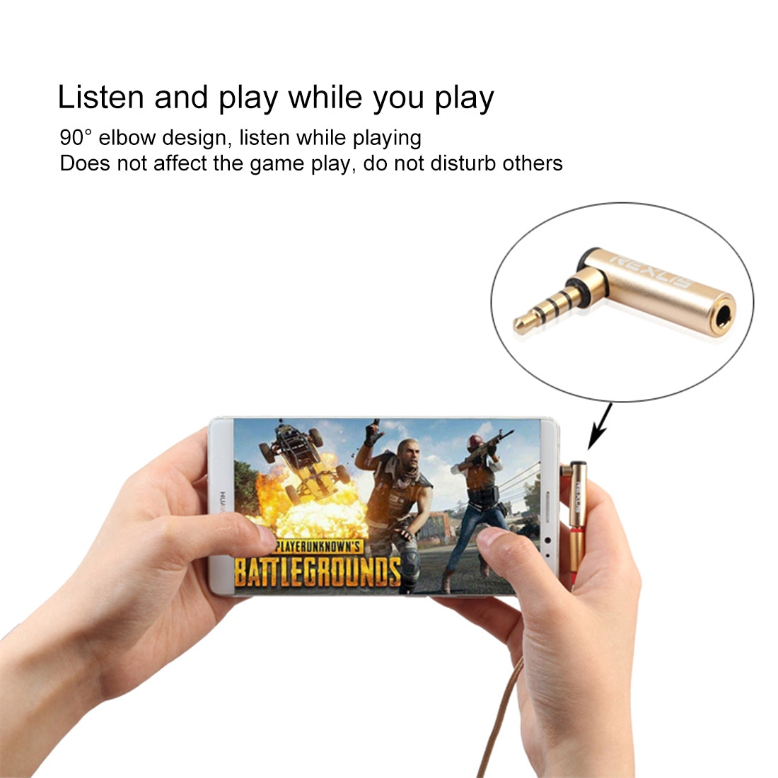 REXLIS-BK3567-3.5mm-Male-+-3.5mm-Female-L-shaped-90-Degree-Elbow-Gold-plated-Plug-Gold-Audio-Interface-Extension-Adapter-for-3.5mm-Interface-Devices,-Support-Earphones-with-Microphone