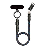 ROCK-R15-Type-C-to-8-Pin-27W-Phone-Lanyard-Fast-Charging-Zinc-Alloy-Data-Cable,-Length:30cm(Black)