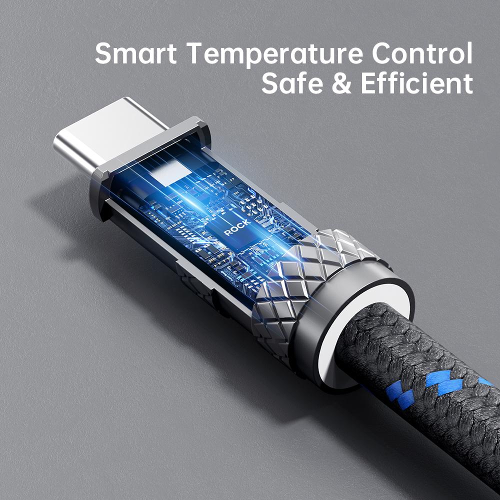 ROCK-R15-Type-C-to-8-Pin-27W-Phone-Lanyard-Fast-Charging-Zinc-Alloy-Data-Cable,-Length:30cm(Black)