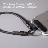 ROCK-R15-Type-C-to-8-Pin-27W-Phone-Lanyard-Fast-Charging-Zinc-Alloy-Data-Cable,-Length:30cm(Black)