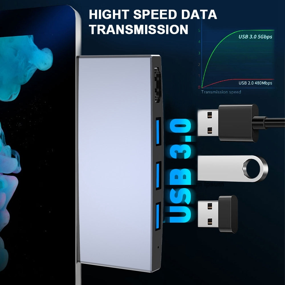 Rocketek-SUR758-6-in-1-USB-3.0-/-4K-HDMI-/-SD-/-TF-HUB-Adapter