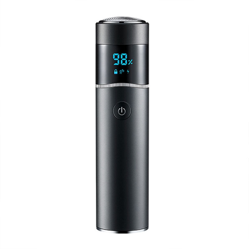 S-1090-IPX7-Waterproof-8D-Portable-LED-Digital-Display-Round-Electric-Shaver(Black)