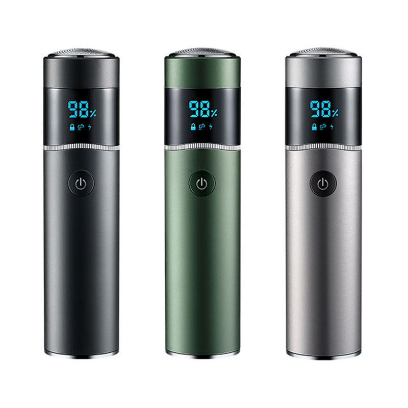 S-1090-IPX7-Waterproof-8D-Portable-LED-Digital-Display-Round-Electric-Shaver(Black)