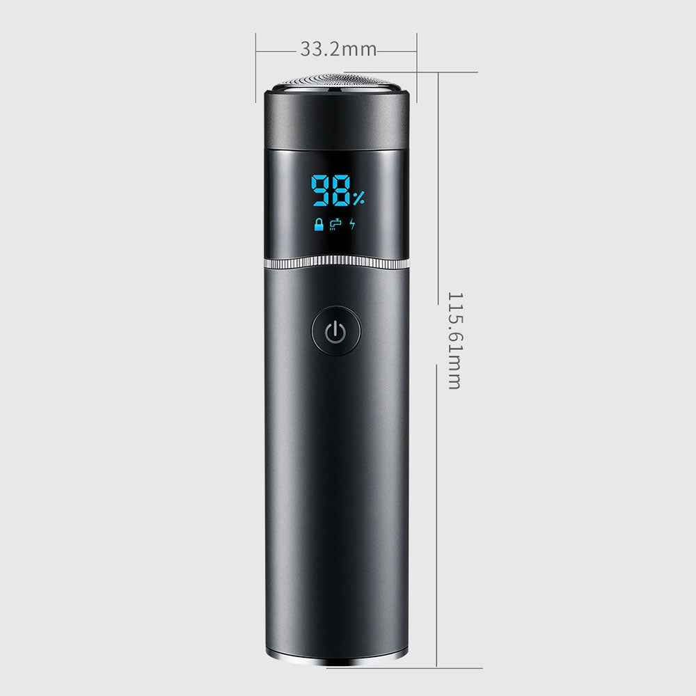 S-1090-IPX7-Waterproof-8D-Portable-LED-Digital-Display-Round-Electric-Shaver(Black)