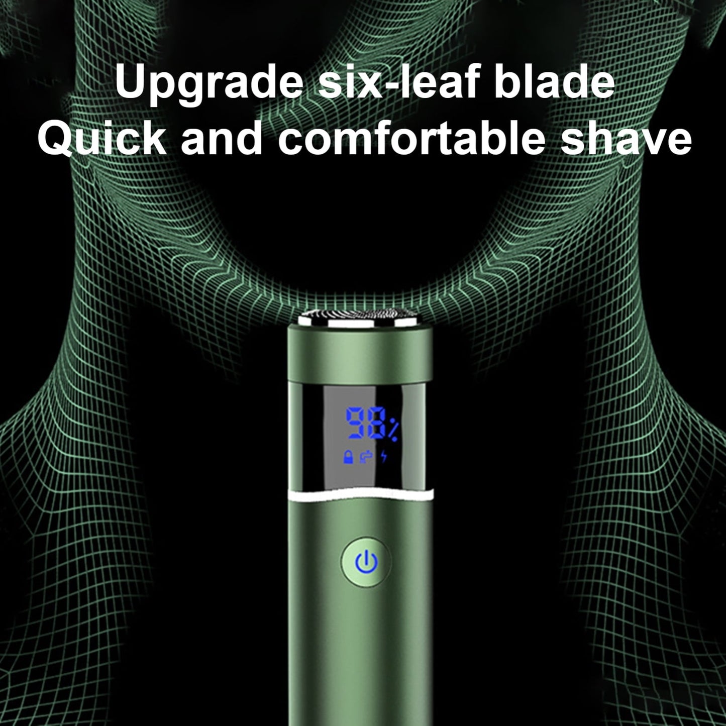 S-1090-IPX7-Waterproof-8D-Portable-LED-Digital-Display-Round-Electric-Shaver(Black)