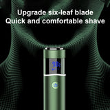S-1090-IPX7-Waterproof-8D-Portable-LED-Digital-Display-Round-Electric-Shaver(Black)