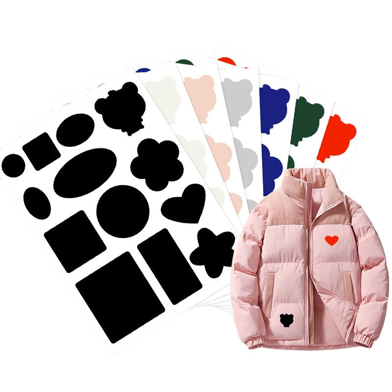 Self-Adhesive-Down-Jacket-Patch-Stickers-Nylon-Fabric-Stickers-Seamless-Clothes-Repair-Hole-Decals,-Style:-D-Model-No.-3