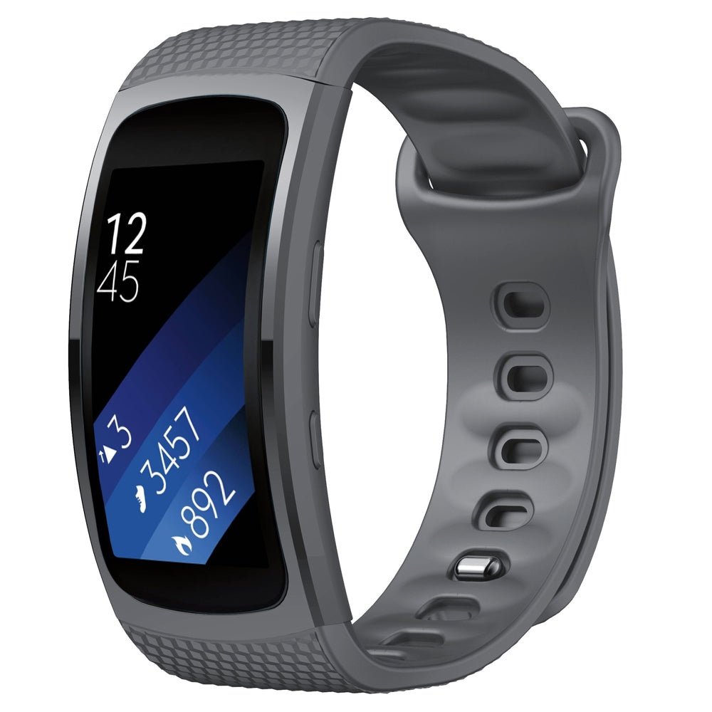 Silicone-Watch-Band-for-Samsung-Gear-Fit2-SM-R360,-Wrist-Strap-Size:126-175mm(Gray)