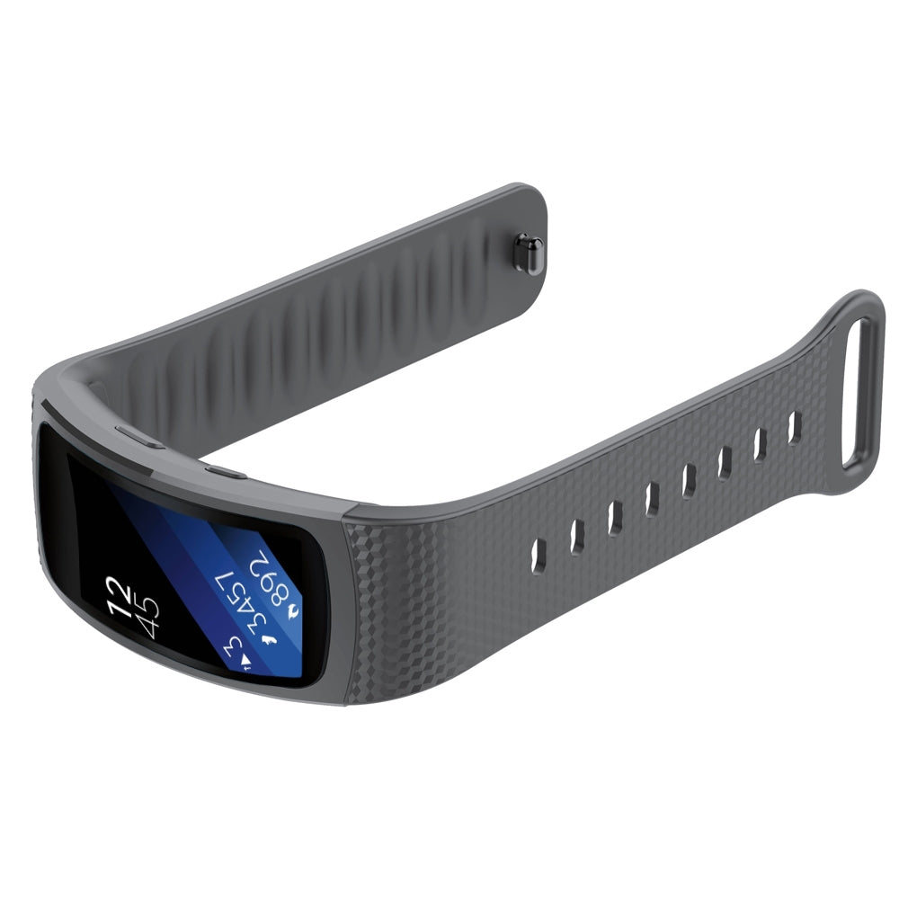 Silicone-Watch-Band-for-Samsung-Gear-Fit2-SM-R360,-Wrist-Strap-Size:126-175mm(Gray)