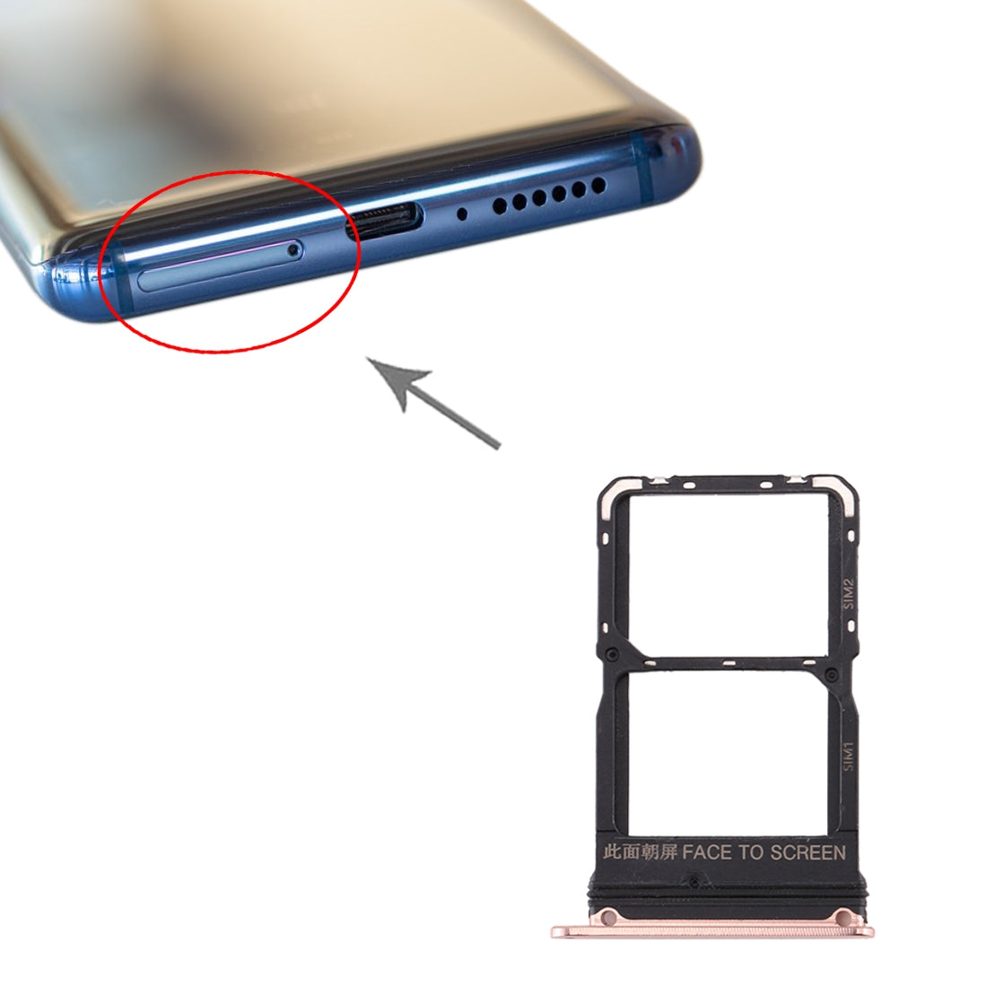 SIM-Card-Tray-+-SIM-Card-Tray-for-Xiaomi-Mi-10(Gold)