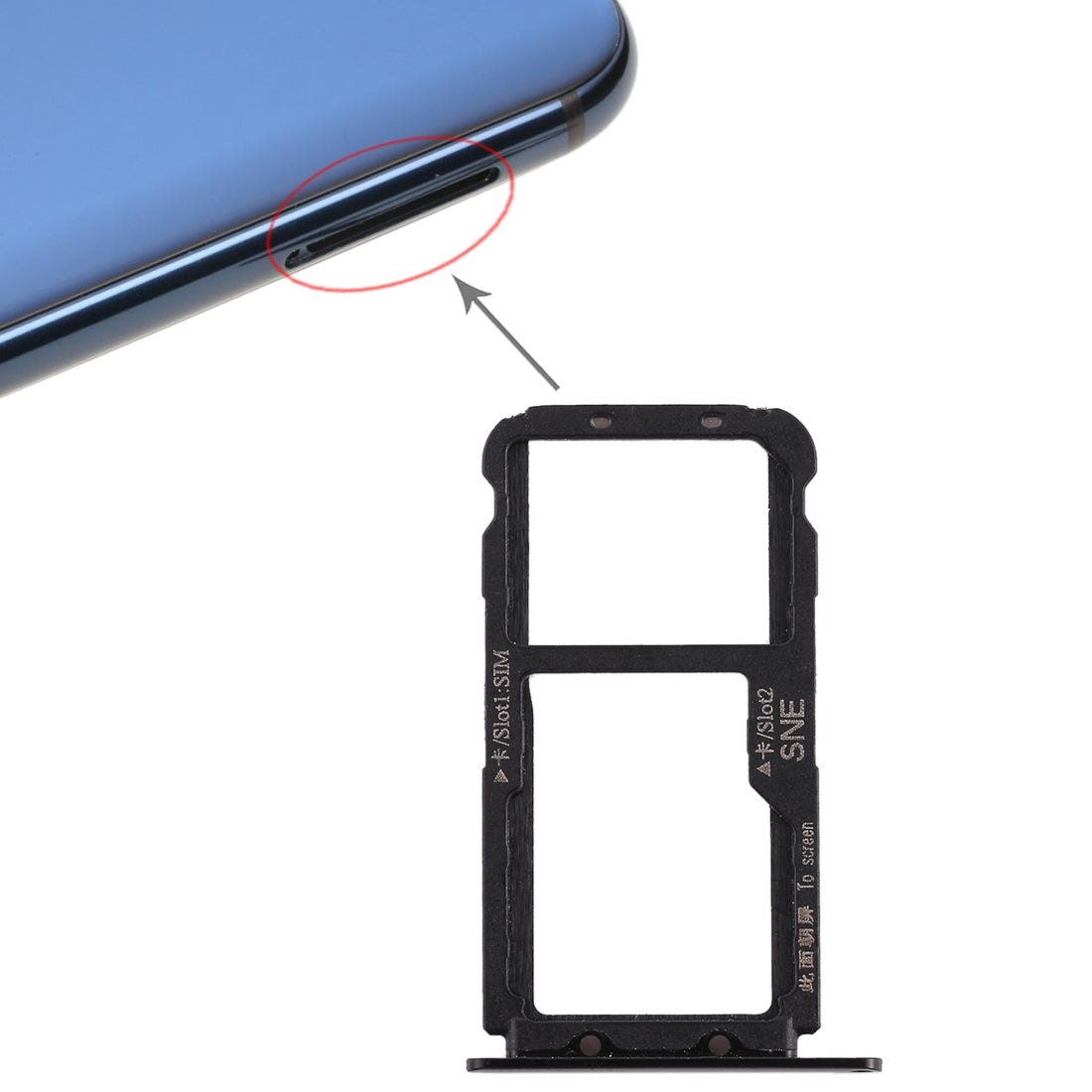 SIM-Card-Tray-for-Huawei-Mate-20-Lite-/-Maimang-7(Black)