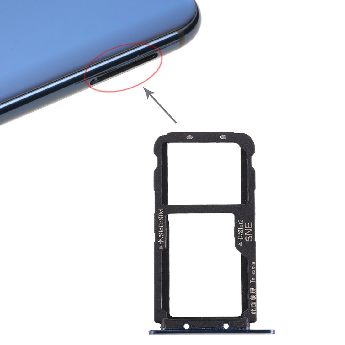 SIM-Card-Tray-for-Huawei-Mate-20-Lite-/-Maimang-7(Blue)