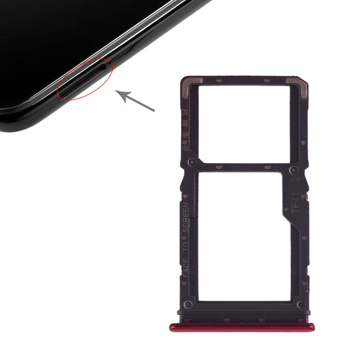 SIM-Card-Tray-for-Xiaomi-Redmi-Note-7-/-Note-7-Pro-(Red)