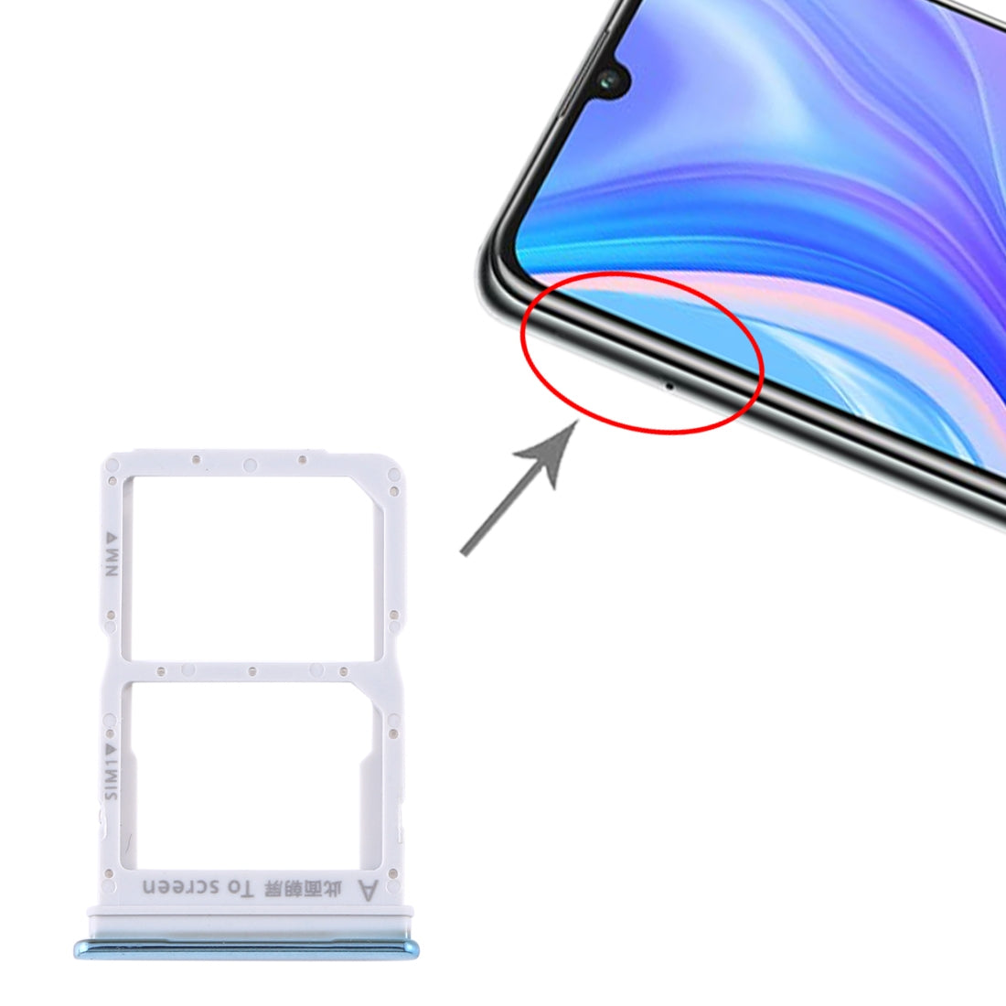 SIM-Card-Tray-+-NM-Card-Tray-for-Huawei-Y8p-(Twilight)