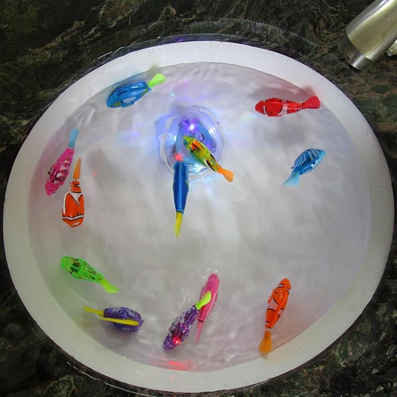 Simulation-Electric-Fish-Babies-Shower-Toy-with-Swimming-&-Lighting-Function(Color-Random-Delivery)