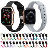Slimming-Silicone-Watch-Band-For-Apple-Watch-Series-9&8&7-41mm-/-SE-3&SE-2&6&SE&5&4-40mm-/-3&2&1-38mm(Starlight)