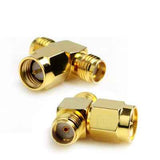 T-Type-SMA-Male-to-Dual-SMA-Female-Splitter-Adapter,-Gold-Plated