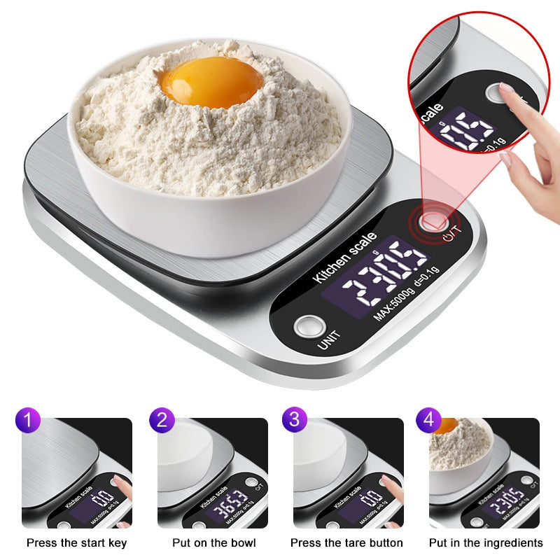 Small-Multifunctional-Kitchen-High-Precision-Electronic-Scale-LCD-Digital-Display-Food-Scale,-Model:-10kg/-1g