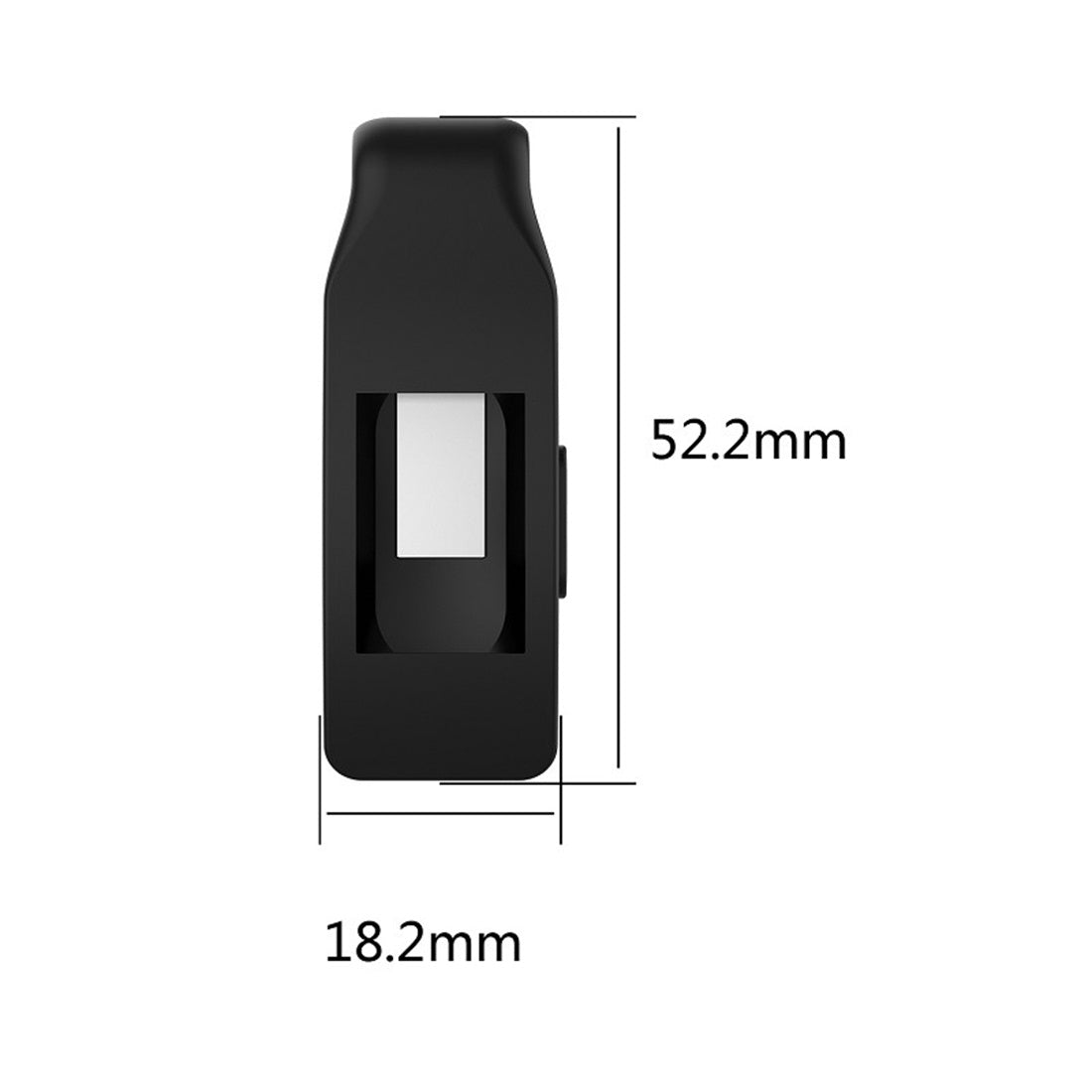Smart-Watch-Silicone-Clip-Button-Protective-Case-for-Fitbit-Inspire-/-Inspire-HR-/-Ace-2(Black)