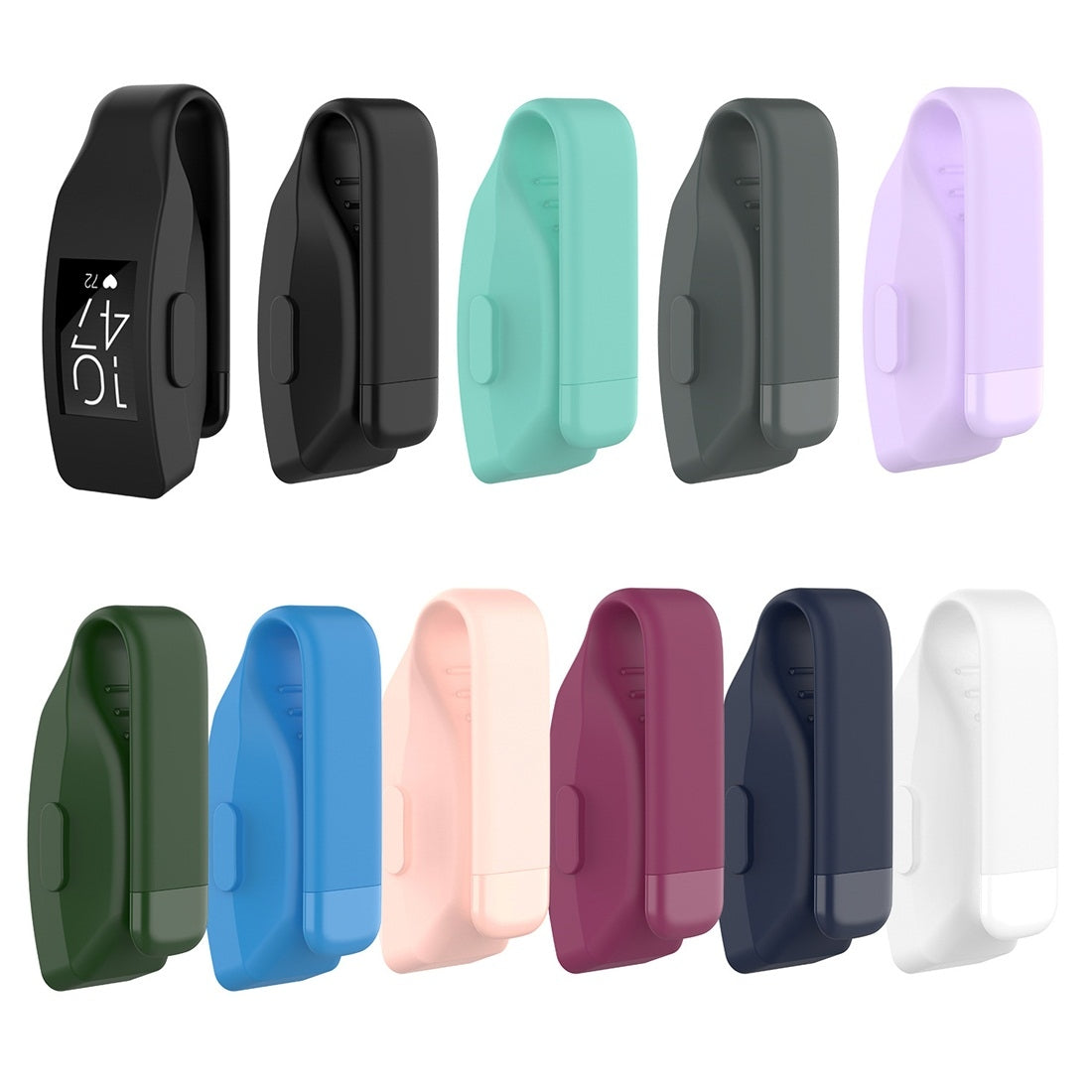 Smart-Watch-Silicone-Clip-Button-Protective-Case-for-Fitbit-Inspire-/-Inspire-HR-/-Ace-2(Black)